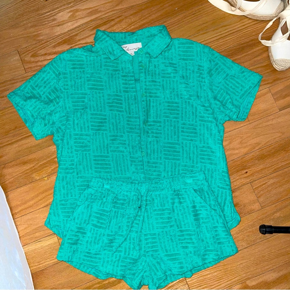 Vintage Havana green two piece set (M top, S bottoms)